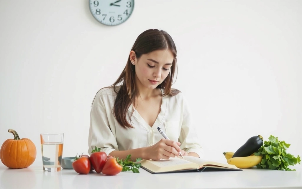 Femeie completând un jurnal de sănătate