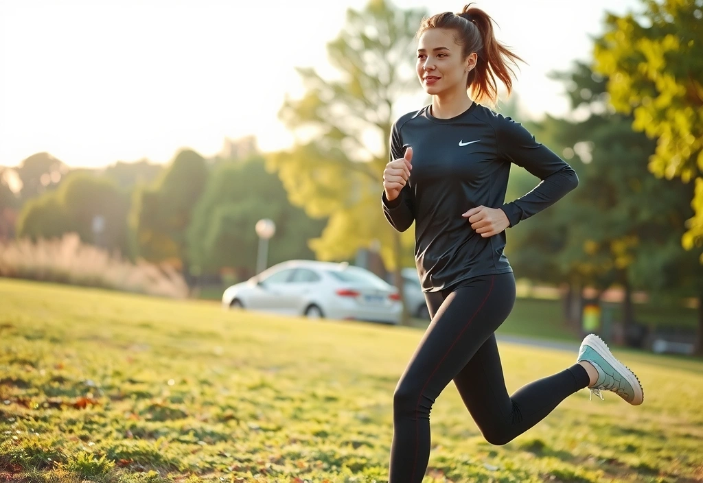 O persoană în timpul unui antrenament fizic, alergând sau făcând exerciții în aer liber.